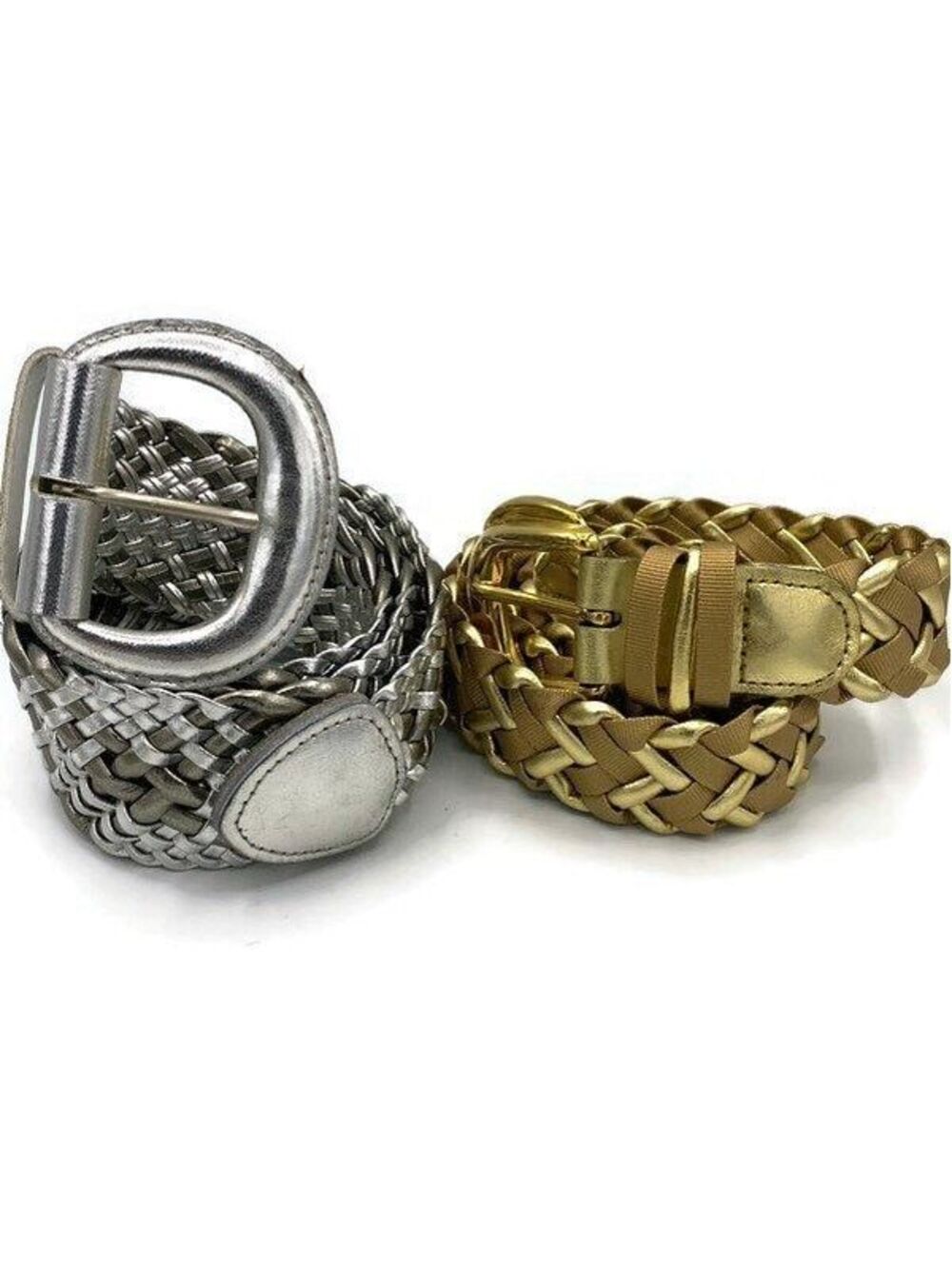 Vtg Weave Silver and Gold Belts -as pictured - you get 2!
